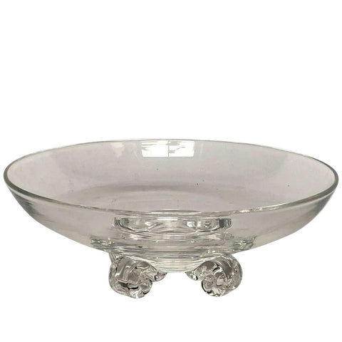 Vintage American JOHN A. DREVES for Steuben Crystal Footed Centerpiece Bowl