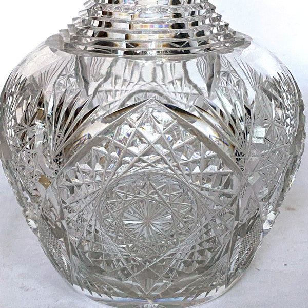 Large American Brilliant Period Cut Crystal Glass Carafe or Vase