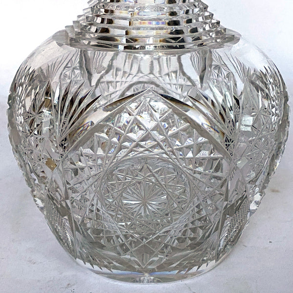 Large American Brilliant Period Cut Crystal Glass Carafe or Vase