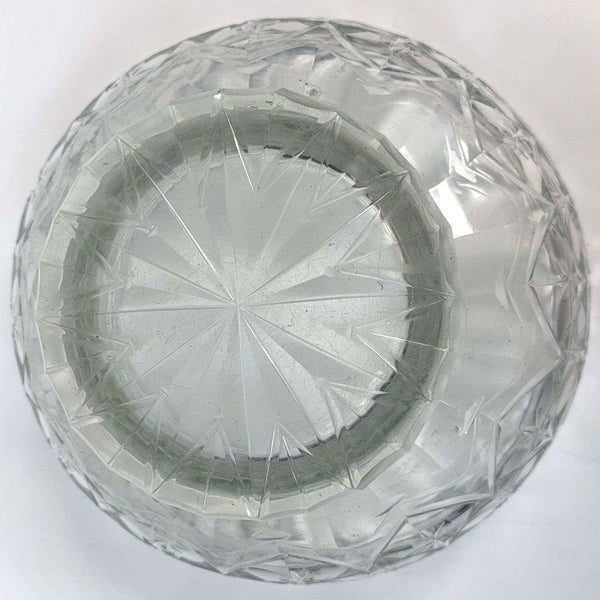 Cork Irish Glass Footed Round Scallop-Edge Cut Glass Bowl