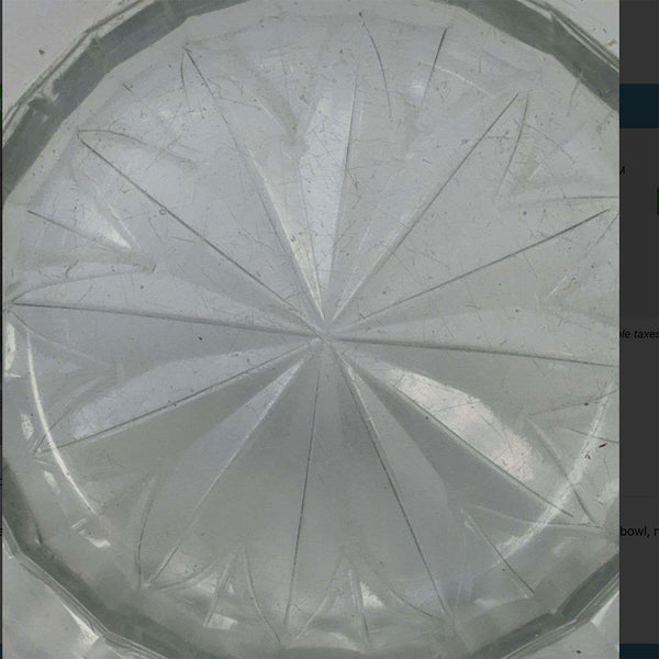 Cork Irish Glass Footed Round Scallop-Edge Cut Glass Bowl