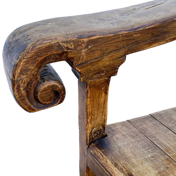 Large Vintage Mexican Spanish Colonial Style Pine Armchair