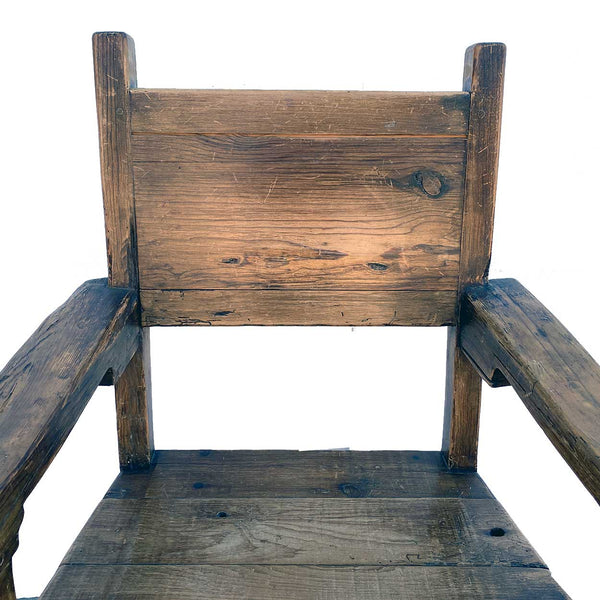 Large Vintage Mexican Spanish Colonial Style Pine Armchair