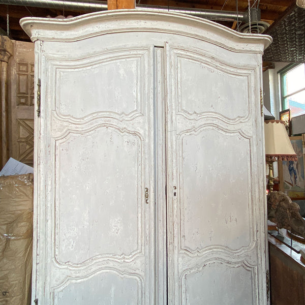 Large French Provincial Louis XV Chateau Painted Oak Armoire