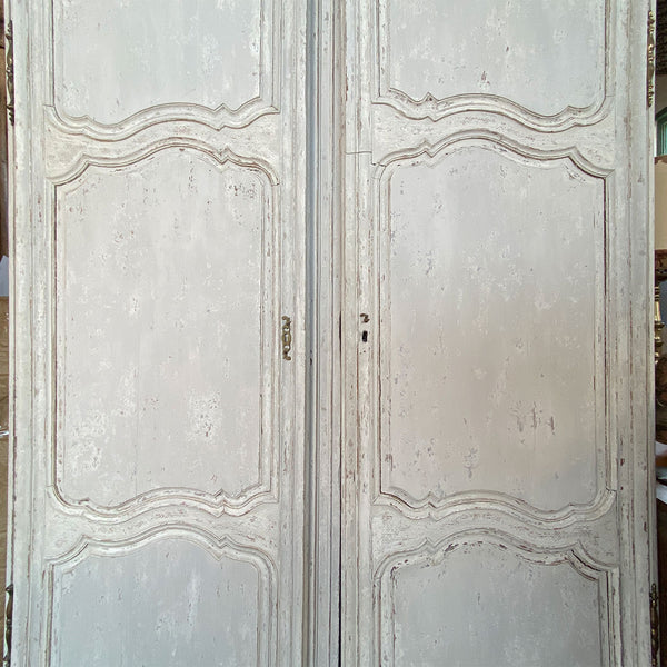 Large French Provincial Louis XV Chateau Painted Oak Armoire