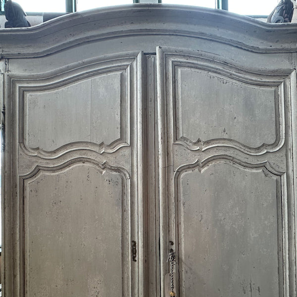 Large French Provincial Louis XV Chateau Painted Oak Armoire