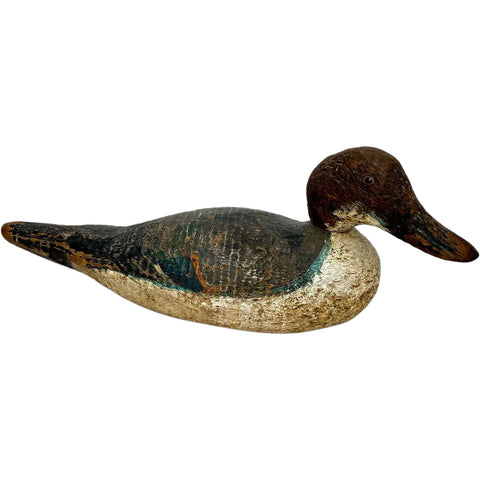 American Victor Animal Trap Co. Painted Wood Swivel-Head Pintail Duck Decoy