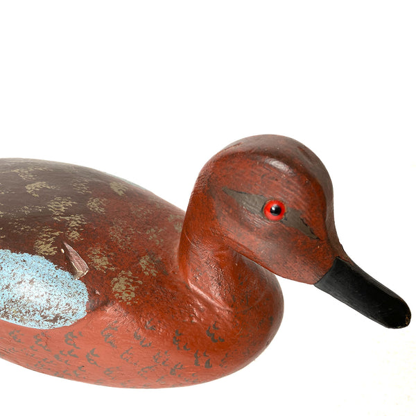 Vintage American Leo Tocchini Painted Wood Cinnamon Teal Drake Duck Decoy