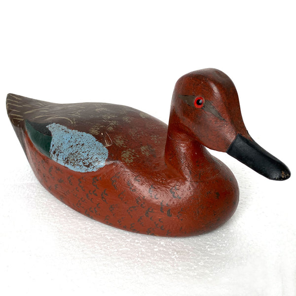 Vintage American Leo Tocchini Painted Wood Cinnamon Teal Drake Duck Decoy