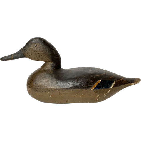 Vintage American George Behrman Painted Wood Mallard Hen Duck Decoy