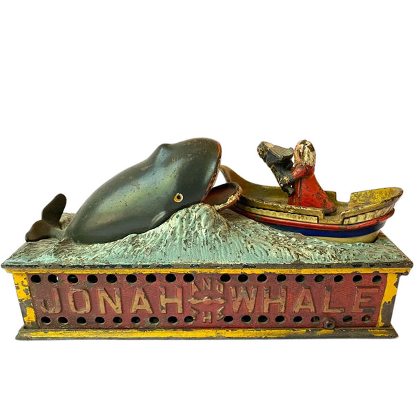 American Shepard Hardware Co. Cast Iron Jonah and the Whale Mechanical Bank