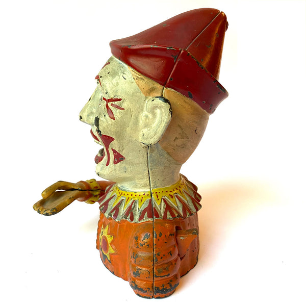 American Shepard Hardware Co. Painted Cast Iron Humpty Dumpty Mechanical Bank