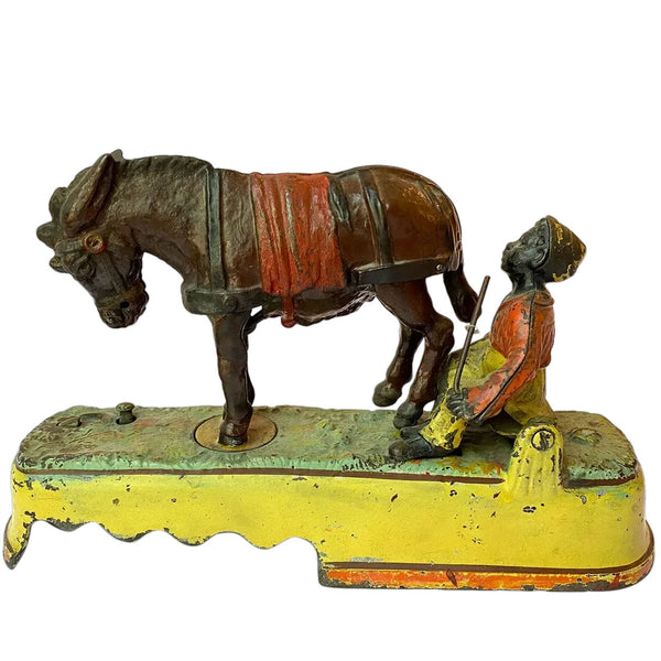 American J. & E. Stevens Painted Cast Iron I Always Did Spise a Mule Mechanical Bank