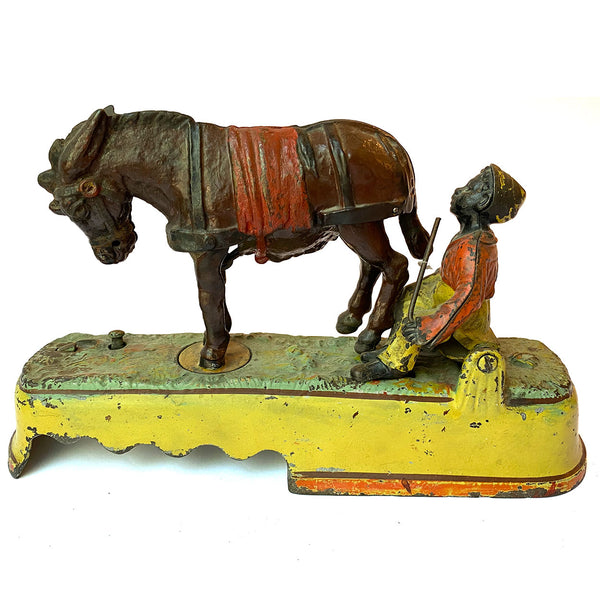 American J. & E. Stevens Painted Cast Iron I Always Did Spise a Mule Mechanical Bank