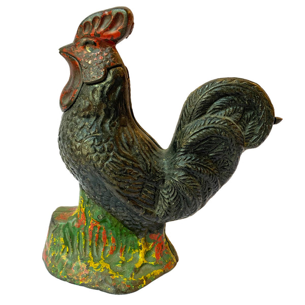 American Kyser & Rex Painted Cast Iron Rooster Mechanical Bank