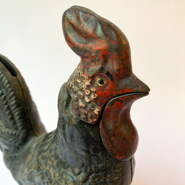 American Kyser & Rex Painted Cast Iron Rooster Mechanical Bank