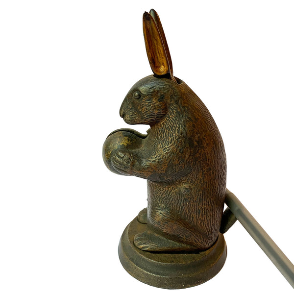 American Lockwood Mfg. Painted Cast Iron Rabbit Standing Mechanical Bank