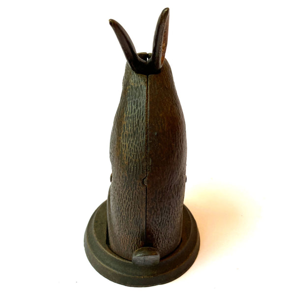 American Lockwood Mfg. Painted Cast Iron Rabbit Standing Mechanical Bank