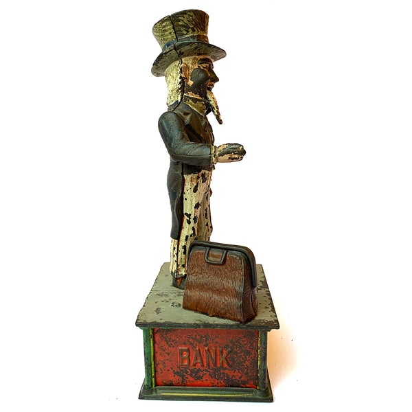 American Shepard Hardware Co. Painted Cast Iron Uncle Sam Mechanical Bank