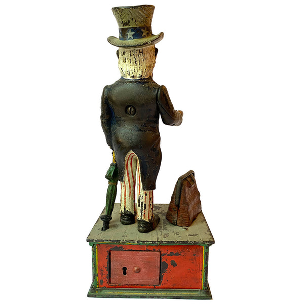 American Shepard Hardware Co. Painted Cast Iron Uncle Sam Mechanical Bank