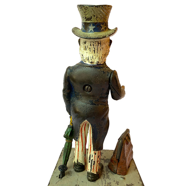 American Shepard Hardware Co. Painted Cast Iron Uncle Sam Mechanical Bank