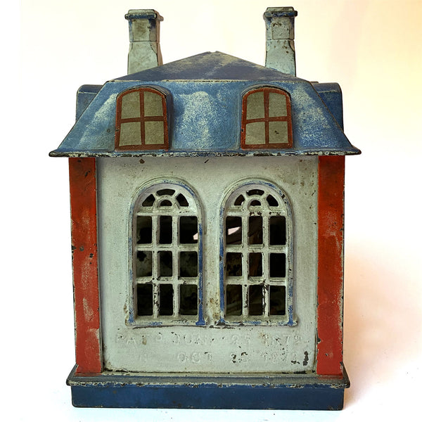 American J. & E. Stevens Painted Cast Iron Novelty Bank Mechanical Bank