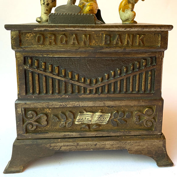 American Kyser & Rex Painted Cast Iron Organ Bank Mechanical Bank