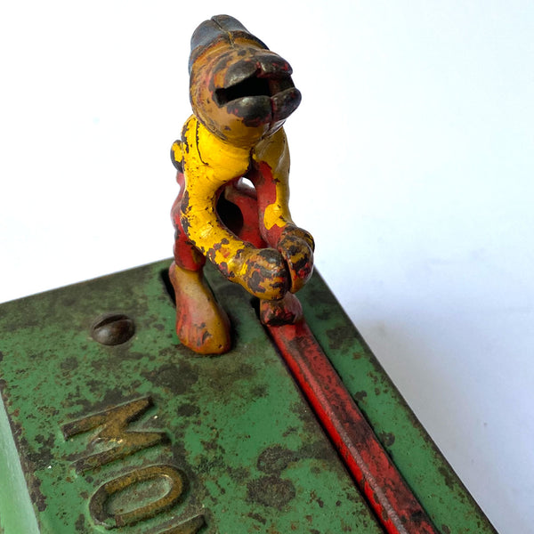 American Hubley Mfg. Co. Cast Iron Trick Monkey Bank Mechanical Bank