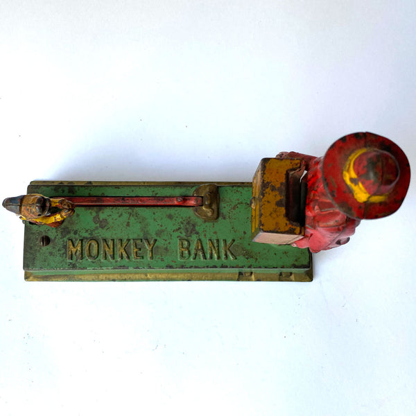 American Hubley Mfg. Co. Cast Iron Trick Monkey Bank Mechanical Bank