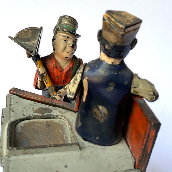 American Shepard Hardware Co. Painted Cast Iron Mason Bank Mechanical Bank