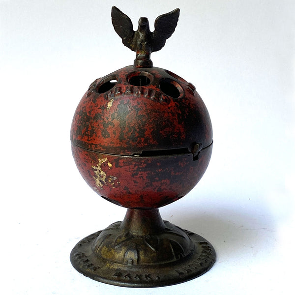 American Enterprise Mfg. Painted Cast Iron Globe Semi-Mechanical Bank