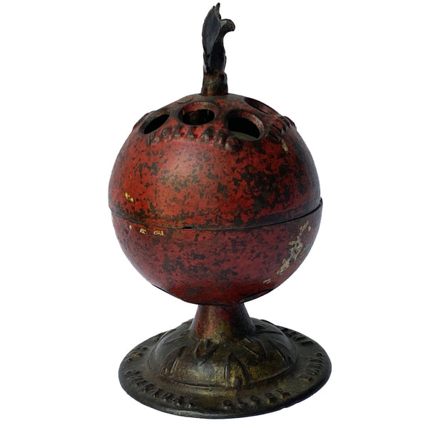 American Enterprise Mfg. Painted Cast Iron Globe Semi-Mechanical Bank