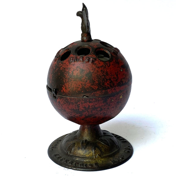 American Enterprise Mfg. Painted Cast Iron Globe Semi-Mechanical Bank