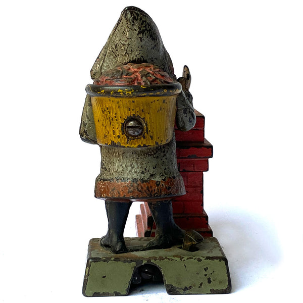 American Shepard Hardware Painted Cast Iron Santa at the Chimney Mechanical Bank