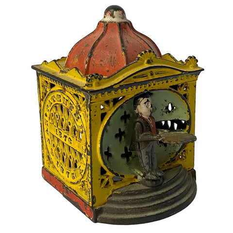 American J. & E. Stevens Painted Cast Iron Hall's Liliput Mechanical Bank