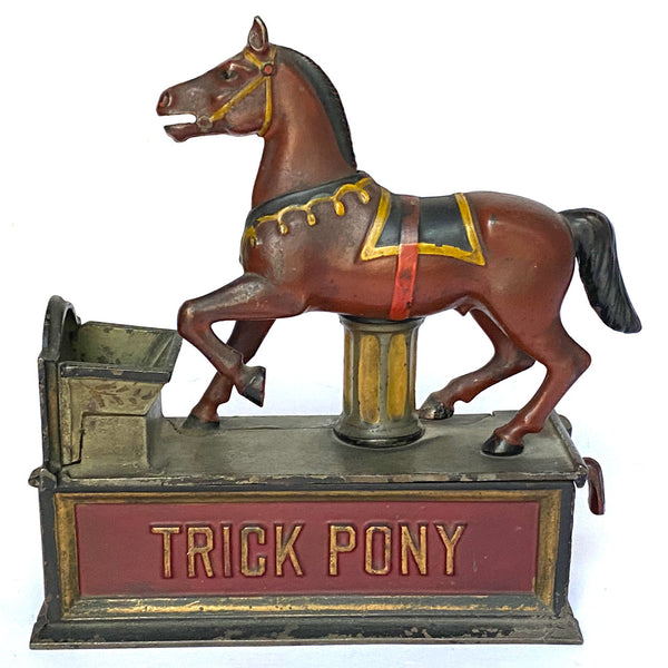 American Shepard Hardware Co. Painted Cast Iron Trick Pony Mechanical Bank