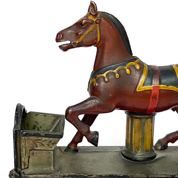 American Shepard Hardware Co. Painted Cast Iron Trick Pony Mechanical Bank