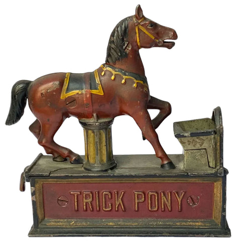 American Shepard Hardware Co. Painted Cast Iron Trick Pony Mechanical Bank