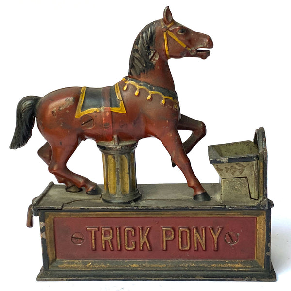 American Shepard Hardware Co. Painted Cast Iron Trick Pony Mechanical Bank