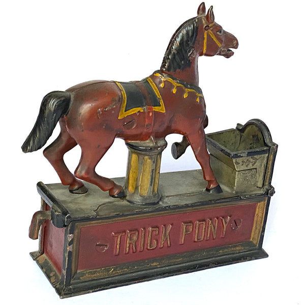 American Shepard Hardware Co. Painted Cast Iron Trick Pony Mechanical Bank