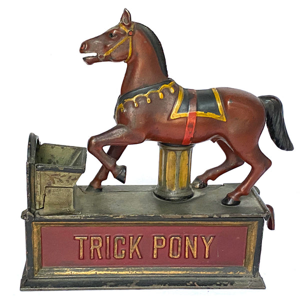 American Shepard Hardware Co. Painted Cast Iron Trick Pony Mechanical Bank