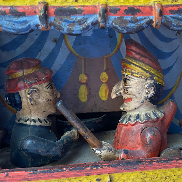 American Shepard Hardware Co. Painted Cast Iron Punch and Judy Mechanical Bank