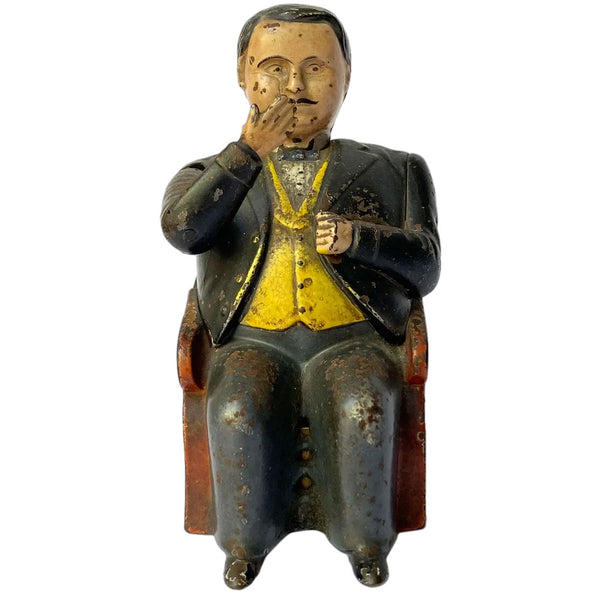 American J. & E. Stevens Painted Cast Iron Tammany (Little Fat Man) Mechanical Bank