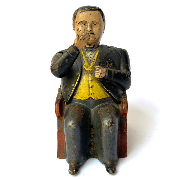 American J. & E. Stevens Painted Cast Iron Tammany (Little Fat Man) Mechanical Bank