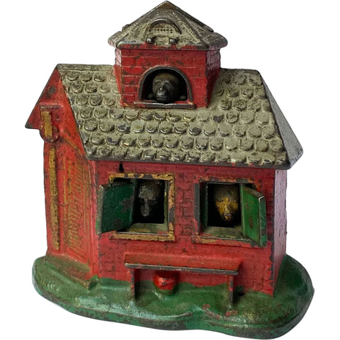 American Kyser & Rex Painted Cast Iron Zoo Bank Mechanical Bank