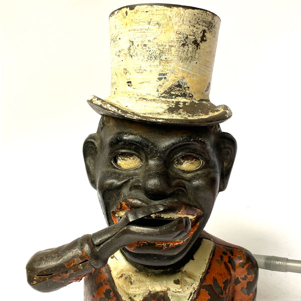 English John Harper Co. Ltd. Painted Cast Iron Jolly Man Mechanical Bank