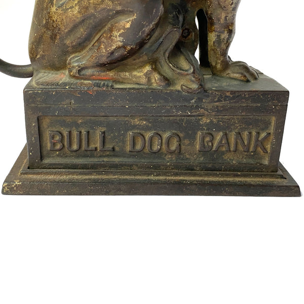 American J. & E. Stevens Painted Cast Iron Bulldog Mechanical Bank