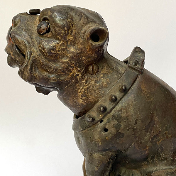 American J. & E. Stevens Painted Cast Iron Bulldog Mechanical Bank