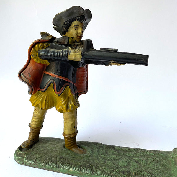 American J. & E. Stevens Painted Cast Iron William Tell Mechanical Bank