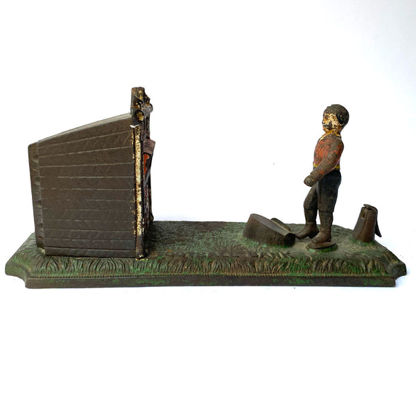 English John Harper & Co. Painted Cast Iron Football Mechanical Bank